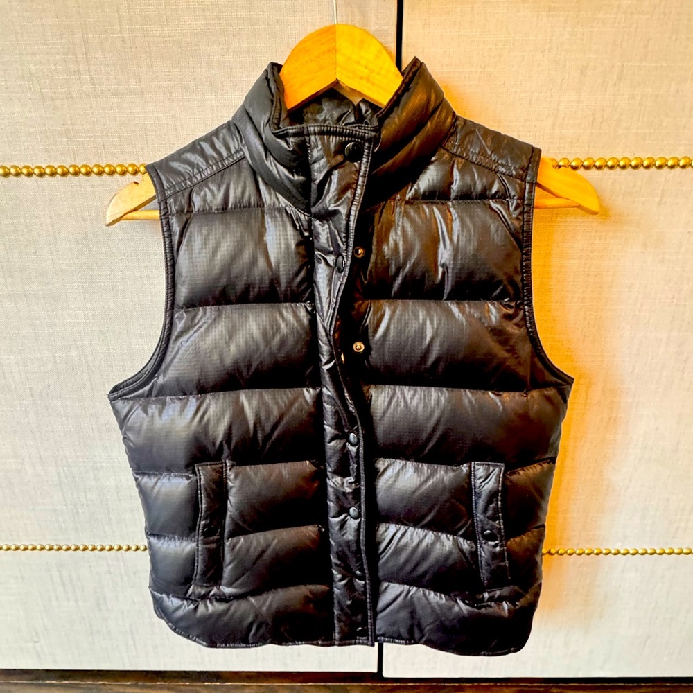 J. Crew Black Shiny Puffer Vest - excellent condition